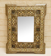 Moroccan Mother of Pearl Mirror 25 × 20 in — detail 1