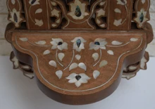 Syrian Mother of Pearl Bracket Shelf in Mahogany — view 4