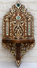 Syrian Inlaid Mahogany Wall Shelf 25 in — detail 1