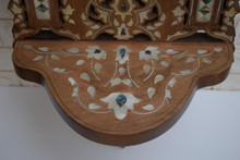 Syrian Inlaid Mahogany Wall Shelf 25 in — detail 3