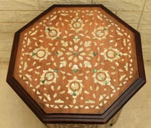 Syrian Inlaid Octagonal Table 20 in — detail 2