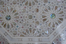 Egyptian Mother of Pearl Side Table on Arcaded Base — view 5