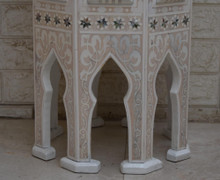 Egyptian Mother of Pearl Side Table on Arcaded Base — view 9