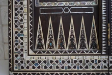 Mother of Pearl Backgammon Board, Sawtooth Border — view 6
