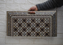 Mother of Pearl Backgammon Board, Star Mosaic Border — view 2