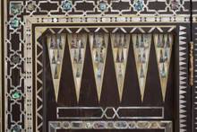 Mother of Pearl Backgammon Board, Star Mosaic Border — view 4