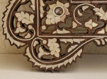 Syrian Mother of Pearl Mirror 28 in — detail 5