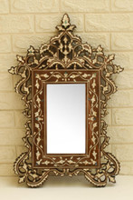 Syrian Mother of Pearl Mirror 27 in — detail 1