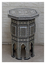 Octagonal Table with Mashrabiya Arcaded Base, 23 in