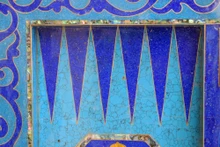 Lapis & Turquoise Backgammon Board 25 in — detail 2