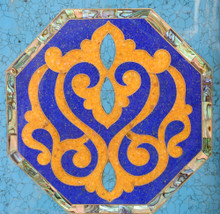 Lapis & Turquoise Backgammon Board 25 in — detail 3