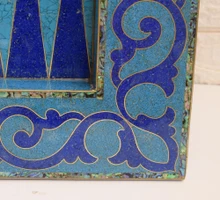 Backgammon Board in Mother of Pearl, Lapis, Turquoise and Amber — view 6