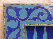 Lapis & Turquoise Backgammon Board 25 in — detail 6
