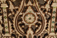 Syrian Mother of Pearl Wall Shelf 24 in — detail 9