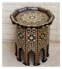Octagon Inlay Side Table 19.7 in