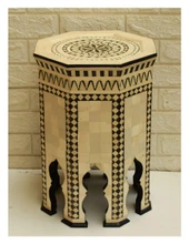 Camel Bone & Ebony Side Table 18.5 in