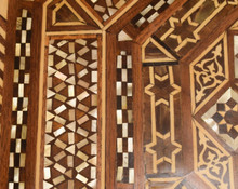 Moroccan Inlaid Pedestal Table 25 in — detail 4