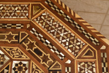 Moroccan Inlaid Pedestal Table 25 in — detail 9
