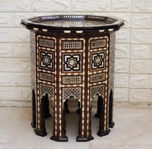 Syrian Octagon Inlay Table 19.7 in — detail 1