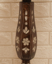 Slim Lobed Pedestal Table with Inlaid Column — view 6