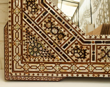 Moroccan Mother of Pearl Mirror 28 × 28 in — detail 8