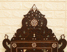 Syrian Hand-Carved Mirror 42 × 23 in — detail 1