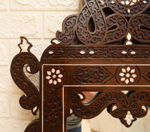 Hand-Carved Damascene Mirror with Mother of Pearl — view 3