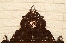 Syrian Hand-Carved Mirror 42 × 23 in — detail 4