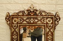 Vintage Syrian Inlaid Mirror Frame — view 2