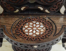Hand-Carved Syrian Wall Shelf 24 × 12 in — detail 4
