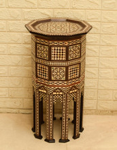 Octagonal Inlay Side Table 27 in — detail 1