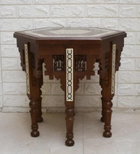 Moroccan Inlay Side Table 22 × 20 in — detail 1