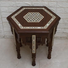 Broad Mother of Pearl Side Table with Mashrabiya — view 3
