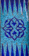 Backgammon Chess Board with Lapis and Turquoise Inlay 20 in — detail 6