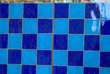 Backgammon Chess Board with Lapis and Turquoise Inlay 20 in — detail 9