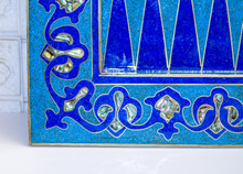 Backgammon and Chess Set with Mother of Pearl Inlay 25 in — detail 7