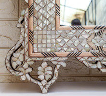 Ornate Syrian Mirror Sheathed in Shell Mosaic — view 9