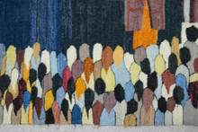 4 FT Kaaba at Mecca Handwoven Tapestry, Islamic Egyptian Wool Wall Hanging, Signed Original Art — detail 4