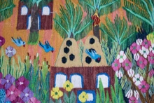 Palm Garden and Dovecote handwoven tapestry — view 2