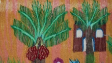 Palm Garden and Dovecote handwoven tapestry — view 4