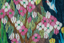 32" Palm Garden and Dovecote Handwoven Tapestry, Egyptian Wool Wall Hanging, Natural Dye Folk Art — detail 8