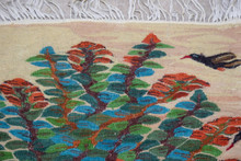 3.3 FT Spreading Tree of Birds Handwoven Tapestry, Egyptian Wool Wall Hanging, Natural Dye Folk Art — detail 3