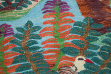 3.3 FT Spreading Tree of Birds Handwoven Tapestry, Egyptian Wool Wall Hanging, Natural Dye Folk Art — detail 7
