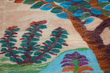 3.3 FT Spreading Tree of Birds Handwoven Tapestry, Egyptian Wool Wall Hanging, Natural Dye Folk Art — detail 8