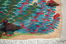 3.3 FT Spreading Tree of Birds Handwoven Tapestry, Egyptian Wool Wall Hanging, Natural Dye Folk Art — detail 11