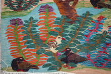 3.3 FT Spreading Tree of Birds Handwoven Tapestry, Egyptian Wool Wall Hanging, Natural Dye Folk Art — detail 12