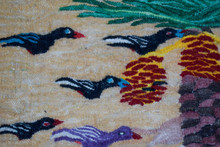 Palm Tree, Birds and Goats Handwoven Tapestry, Egyptian Wool Wall Hanging, Natural Dye Art — detail 9