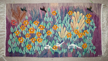 Blossom Sprays — handwoven Egyptian wool tapestry, 30"