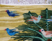 Palm Tree, Birds and Ducks Handwoven Tapestry, Egyptian Wool Wall Hanging, Natural Dye Art — detail 4