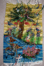 Palm Tree, Birds and Ducks Handwoven Tapestry, Egyptian Wool Wall Hanging, Natural Dye Art — detail 5